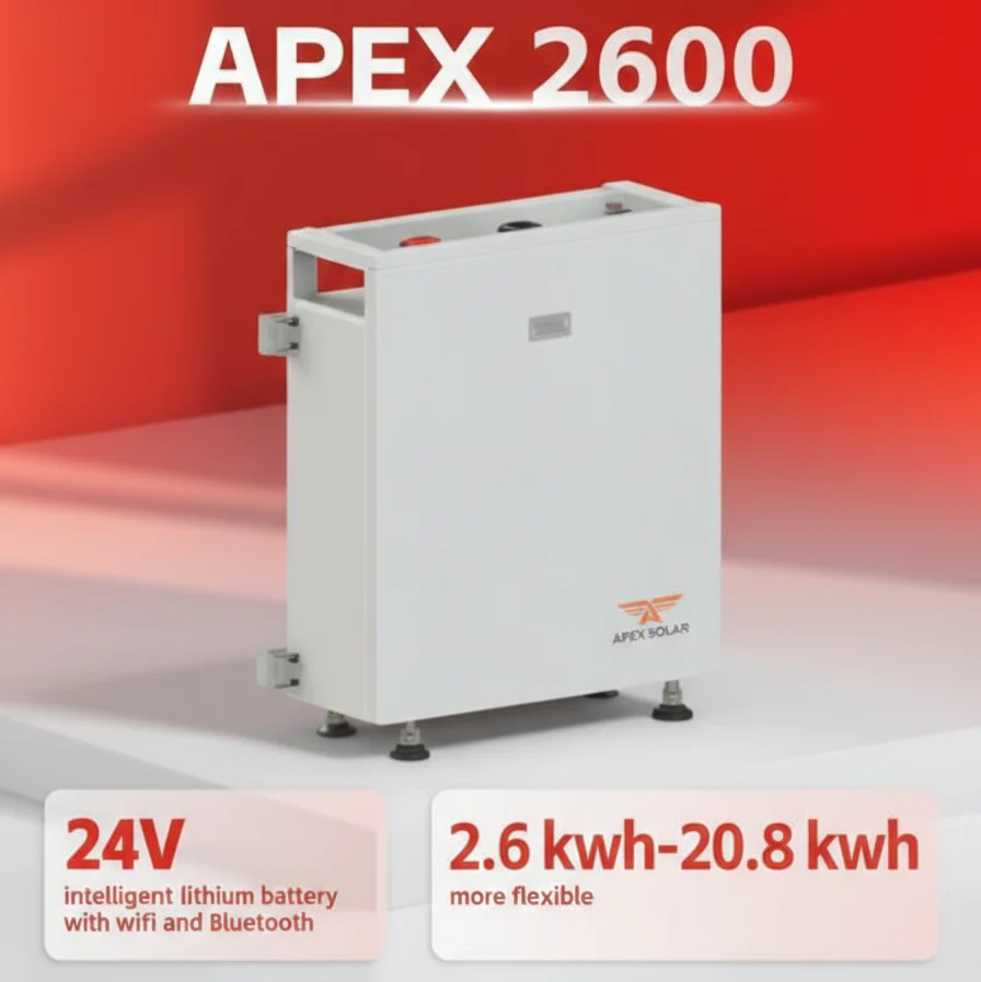 apex2600 APEX 2600 25.6v 102Ah Lithium Battery | Tier 1 Cells, 8000 Cycles, Fast Charging & Smart App Control |IP20 - Image 1